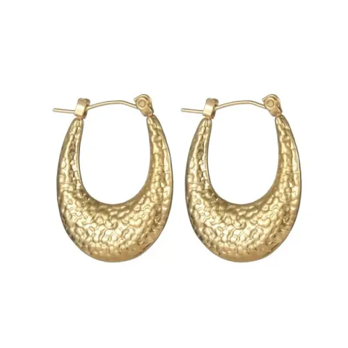 ETM654 18K Gold Titanium U-Shaped Earrings for Women Chic and Modern Jewelry