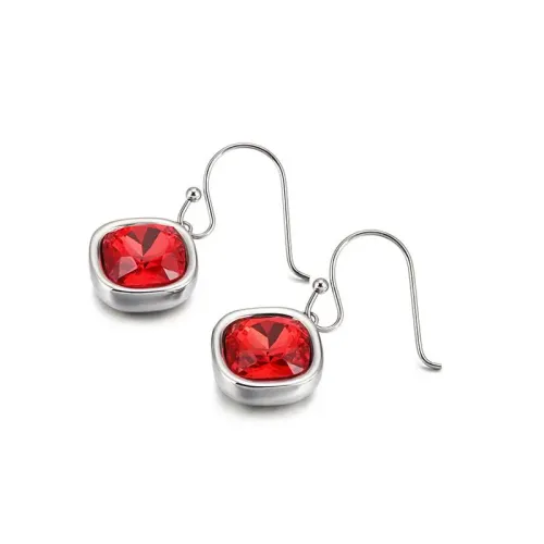 ETM405 Square Zirconia Multicolor Earrings Exquisite Stainless Steel Studs for Women