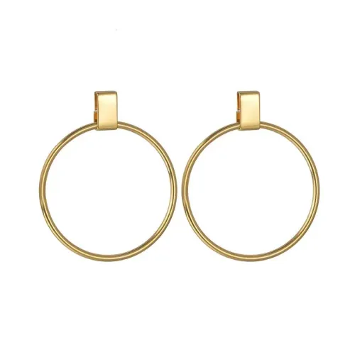 ETM702 Large Hoop Earrings for Women in 18K Gold Chic Circular Jewelry