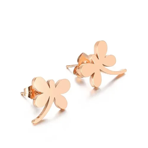 ETM254 Stainless Steel Dragonfly Stud Earrings for Women Chic Fashion Earwear