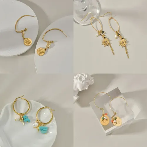 ETM557 Elegant 14K Gold Ladies' Earrings Timeless Jewelry Collection