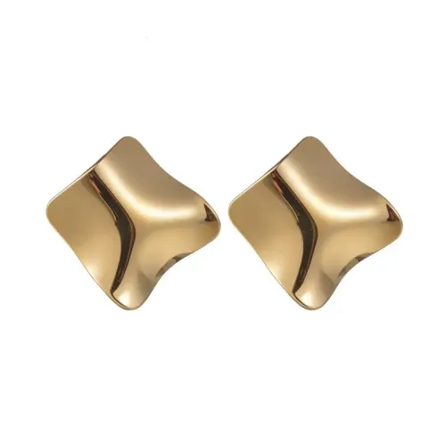 ETM700 18K Gold Plated Stainless Steel Geometric Irregular Earrings Unique Ear Decor