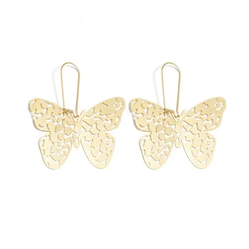ETM777 Hollow Butterfly Stud Earrings in Stainless Steel Delicate Drop Ear Decor