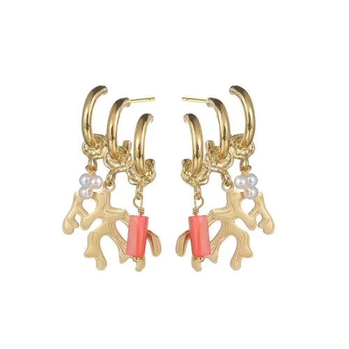 ETM550 Vintage-Inspired Titanium Steel Irregular Pearl Drop Earrings for Women