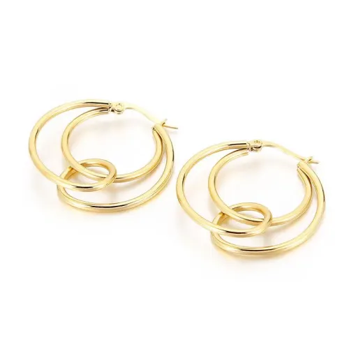 ETM403 Stainless Steel Geometric Circle Knot Earrings for Women Elegant Accessory
