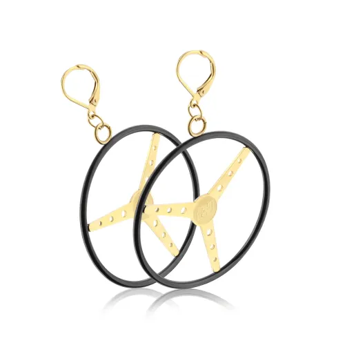 ETM523 Stainless Steel Steering Wheel Hoop Earrings Unique Directional Jewelry Accessory