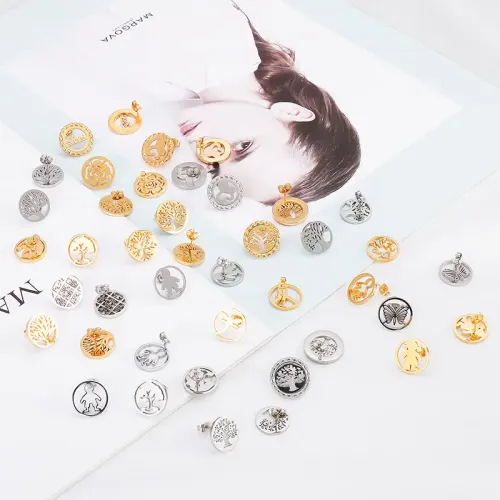 ETM804 Hollow Tree of Life Earrings in Stainless Steel Diverse Styles for Women, Perfect Christmas Gift