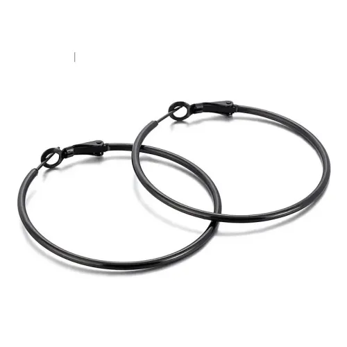 ETM235 Sleek Stainless Steel Hoop Earrings Chic Small Accessories for Women