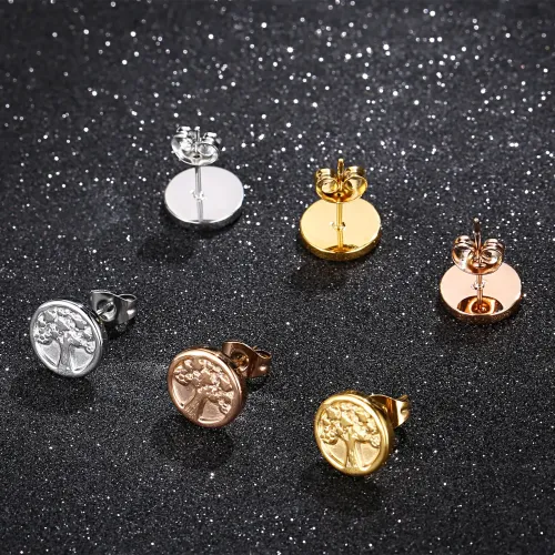 ETM837 Tree of Life Stud Earrings for Women Elegant Jewelry Accessory
