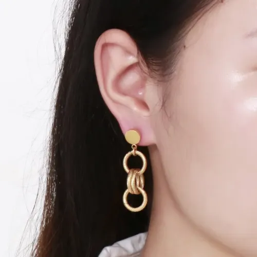 ETM415 Elegant Tassel Multi-Hoop Earrings for Women Royal Court Style Jewelry