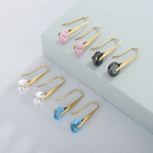 ETM234 Elegant Zirconia Stainless Steel Earrings for Women Chic Fashion Jewelry