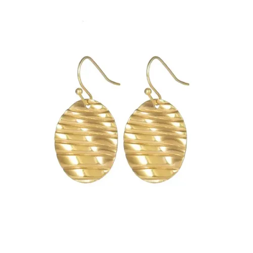 ETM727 18K Gold Irregular Oval Earrings for Women Chic and Unique Jewelry Accessory