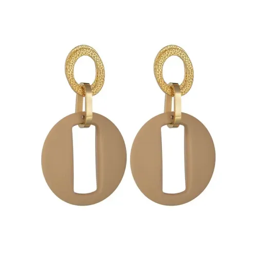 ETM611 Hollow Circle Titanium Steel Earrings Women's OL Style Ear Jewelry