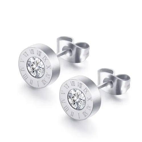 ETM755 Roman-Inspired Diamond Stud Earrings for Couples Elegant Love Jewelry