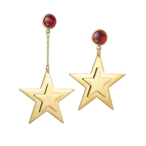 ETM693 Vintage Irregular Long Tassel Star Earrings for Women Unique Retro Jewelry