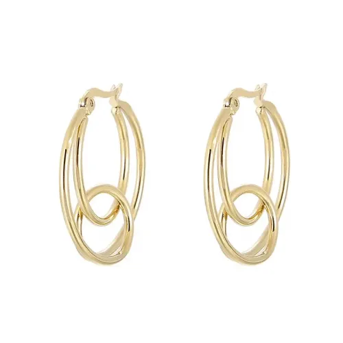 ETM400 Geometric Circle Knot Earrings for Women Electroplated Stainless Steel Jewelry