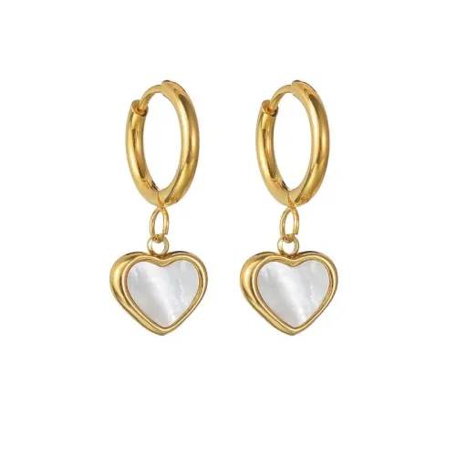 ETM606 Gold Plated Titanium Steel Heart Earrings Stainless Women's Fashion Jewelry
