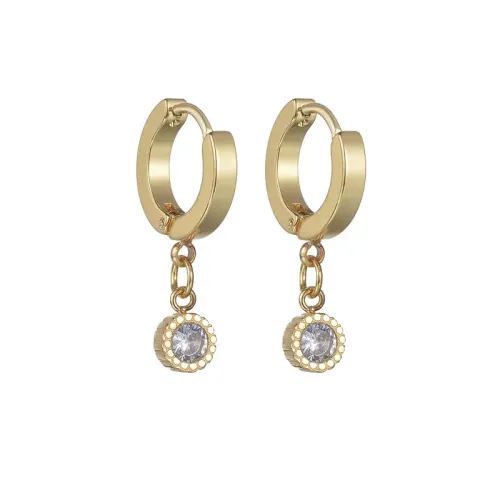 ETM690 14K Gold Titanium zircon Bee Drop Earrings Chic Fashion Jewelry