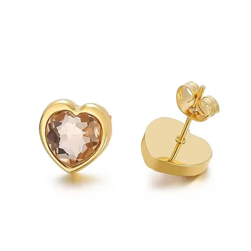 ETM280 Heart-Shaped Rhinestone Stud Earrings for Women Sparkling Fashion Jewelry