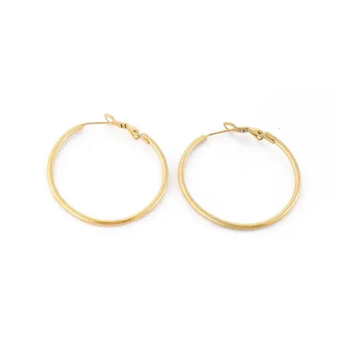 ETM274 Large Circle Stripe Hoop Earrings for Women Trendy Ladies Ear Accessories