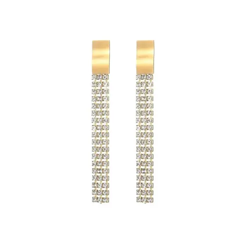 ETM599 Women's Tassel Earrings with Diamond Accents Elegant Dangle Ear Jewelry