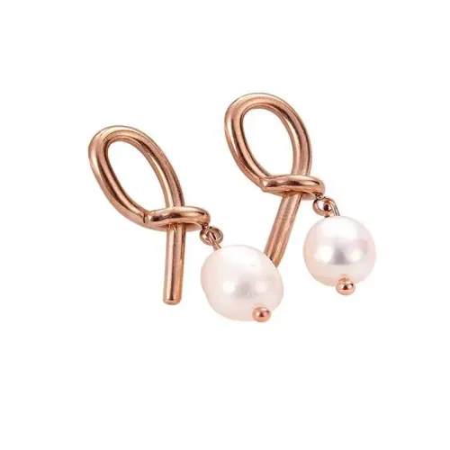 ETM517 Elegant Freshwater Pearl Earrings for Women Classic Studs Ear Decor