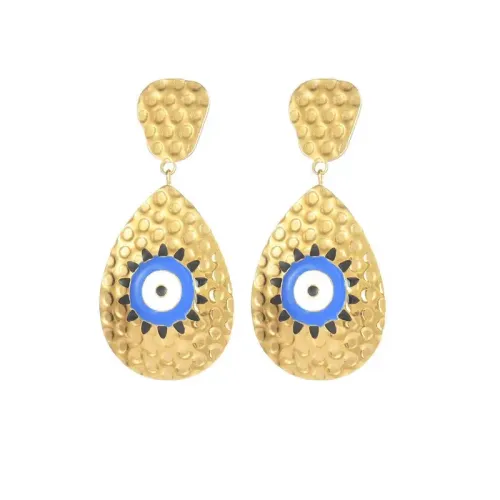 ETM581 Gold Stainless Steel Evil Eye Earrings for Women Chic Protection Jewelry