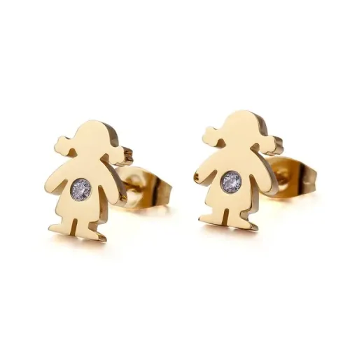 ETM840 Sparkling Diamond Stud Earrings for Little Girls Adorable Jewelry