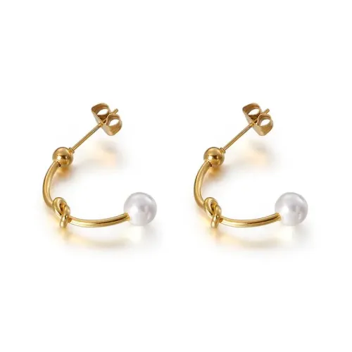ETM370 Elegant Double Pearl Stud Earrings Classic Pearl Jewelry Accessories for Her