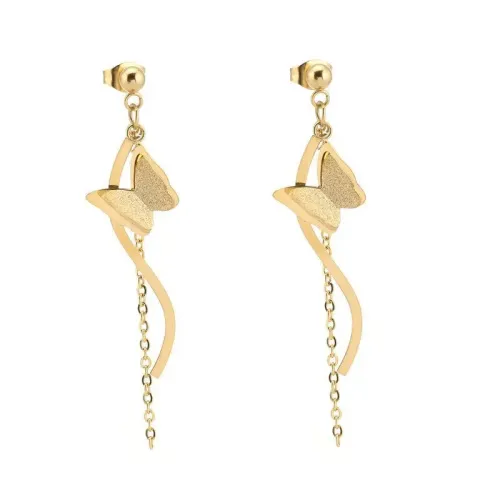 ETM514 Elegant Long Butterfly Tassel Earrings for Women Sophisticated Lady's Jewelry