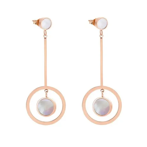 ETM518 Stylish Stainless Steel Shell Drop Earrings Titanium Fashion Ear Accessories