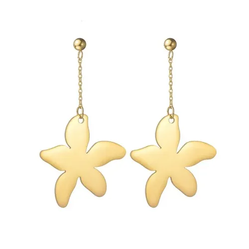 ETM692 Irregular Starfish Tassel Earrings for Women Stainless Steel Fashion Ear Jewelry