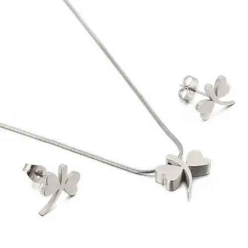 ETM348 Dragonfly Earrings and Necklace Set for Women Insect-Themed Jewelry