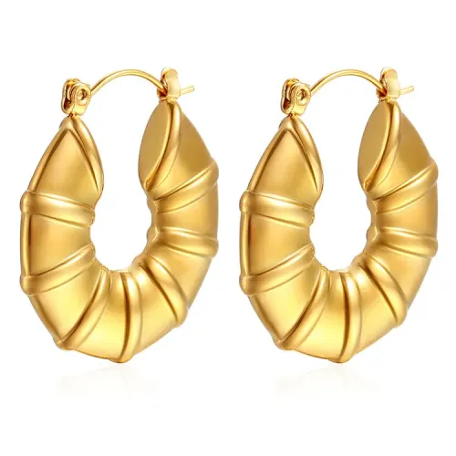 ETM506 18K Gold Stainless Steel Earrings for Women Elegant Jewelry Accessories