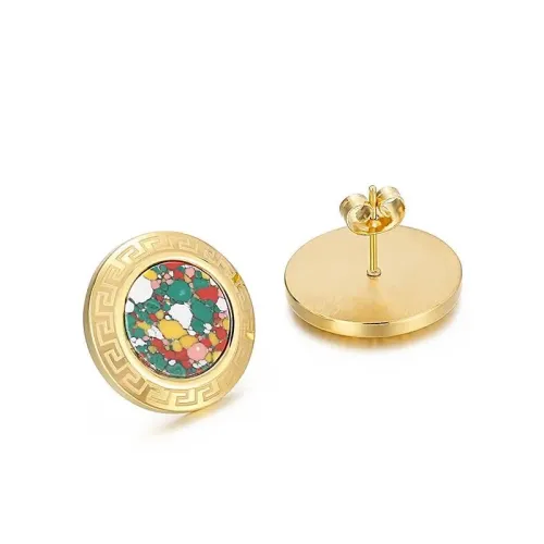 ETM810 Butterfly Knot Rhinestone Titanium Steel Stud Earrings Dazzling Electroplated Jewelry