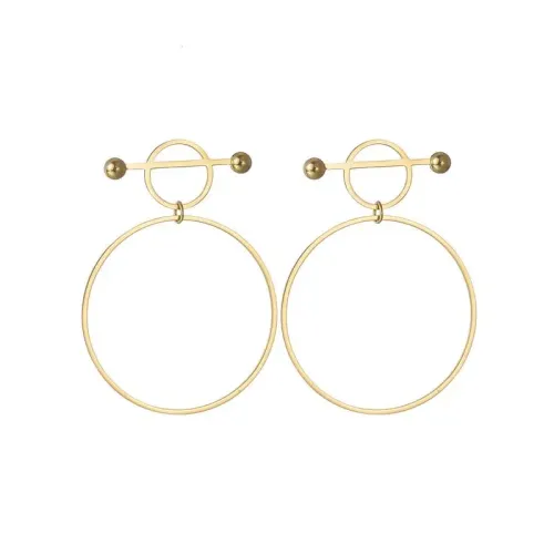ETM685 18K Gold Plated Stainless Steel Hoop Earrings for Women Chic Harbor Style Jewelry