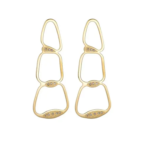 ETM677 18K Gold Plated Stainless Steel Irregular Geometric Tassel Earrings for Women