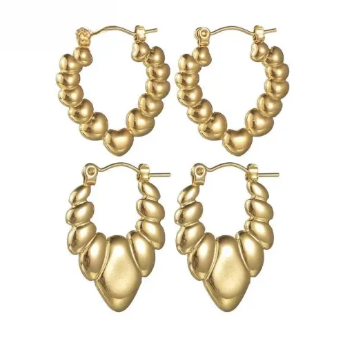 ETM730 Titanium Steel Irregular Hoop Earrings for Women Simple Chic Ear Jewelry