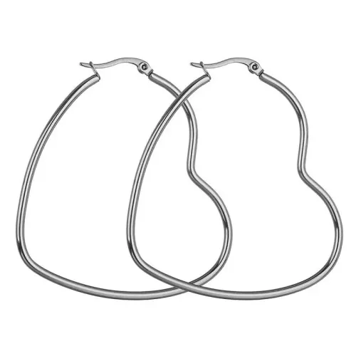 ETM749 Heart-Shaped Circle Line Large Stainless Steel Earrings Trendy Love Ear Decor