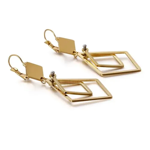 ETM419 Geometric Titanium Steel Ear Clips for Women Modern Earrings Design