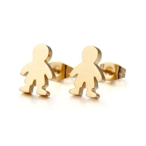 ETM833 Cute Cartoon Boy Stud Earrings Adorable Kids Jewelry Accessory