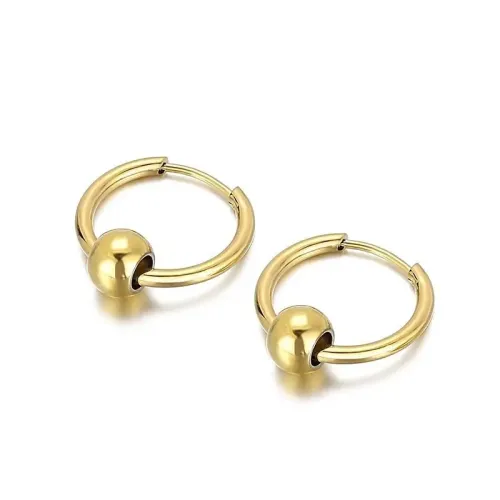 ETM365 Stainless Steel Hoop Earrings Ear Clips for Women Timeless Circle Design