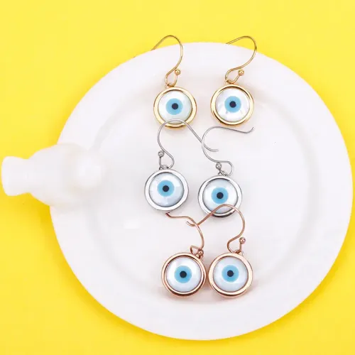 ETM447 Evil Eye Earrings for Women Eye Pattern Hooks Studs