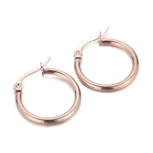 ETM237 Versatile Stainless Steel Hoop Earrings for Women Multi-Size Round Ear Clasps
