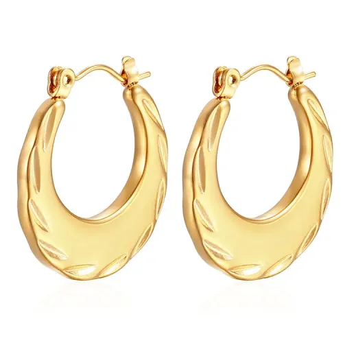 ETM507 Real Gold Plated Titanium Stainless Steel Earrings Premium Jewelry