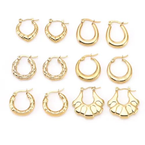 ETM512 Stainless Steel Hoop Titanium Earrings Sleek Modern Jewelry Essentials