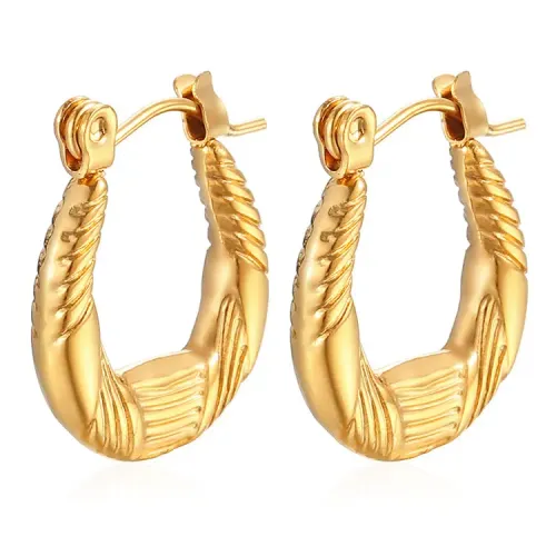 ETM508 Gold-Plated Drop Earrings in Titanium Stainless Steel Luxurious Jewelry