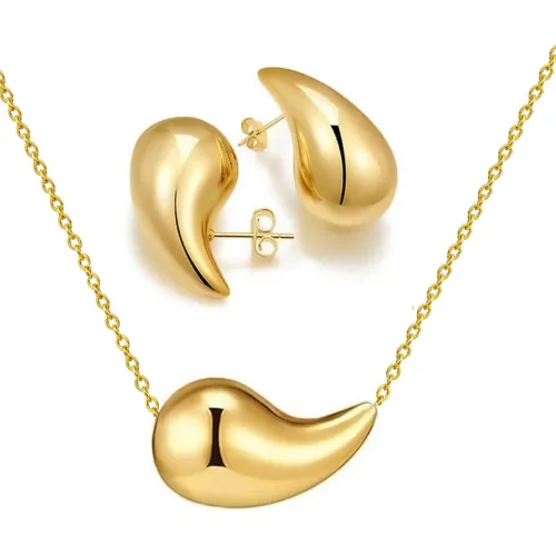 ETM497 Water Drop Stainless Steel Earrings Titanium Drop Dangle Earrings for Women