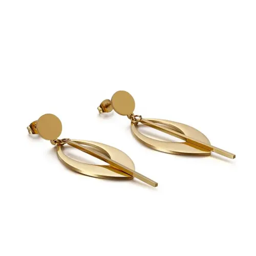 ETM420 Forest-Inspired Geometric Hollow Drop Earrings Long Studs for Women