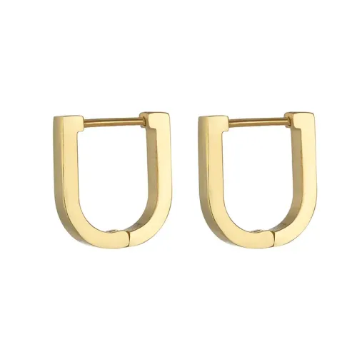 ETM720 Horseshoe U-Shaped Titanium Steel Earrings for Women Chic Ear Buckle Design